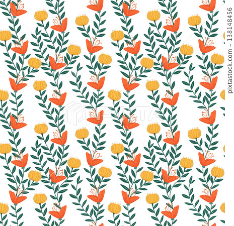 Wild Flower Pattern Floral Background Seamless Wild Flower Pattern Floral Background Seamless 138148456