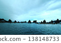 A scenic spot with strangely shaped rocks at dusk 138148733