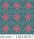Vintage Damask Floral Bloom Seamless Pattern 138148767