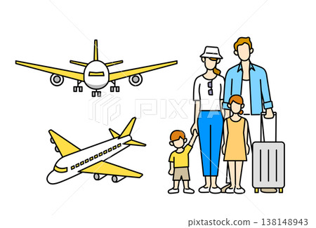 一家人搭飛機旅行 一家人搭飛機旅行 138148943