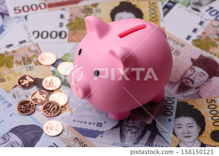 A piggy bank as a concept for storing, accumulating, and saving financial resources. A piggy bank A piggy bank as a concept for storing, accumulating, and saving financial resources. A piggy bank 138150121