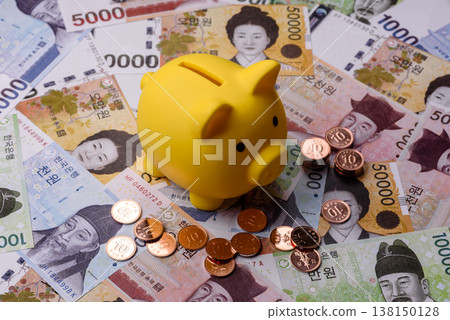 A piggy bank as a concept for storing, accumulating, and saving financial resources. A piggy bank 138150128