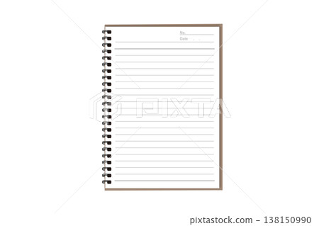 逼真的活頁筆記本插圖，文具，向量素材。 138150990