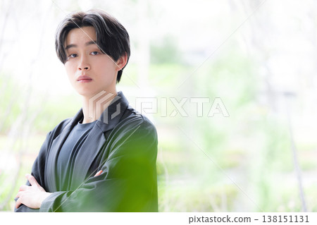 A portrait of a sincere, refreshing, and trustworthy young male businessman in his 20s, with an expression of ennui and seriousness. A portrait of a sincere, refreshing, and trustworthy young male businessman in his 20s, with an expression of ennui and seriousness. 138151131