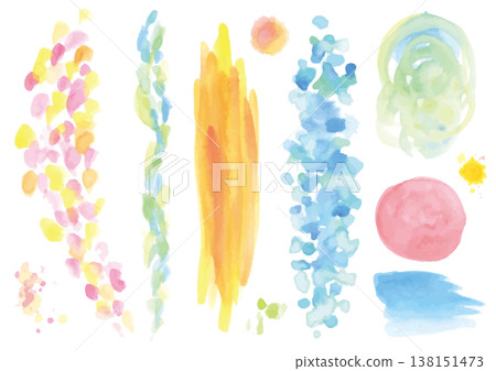 一組包含11個彩色水彩顏料部件，用於徒手繪畫。 138151473