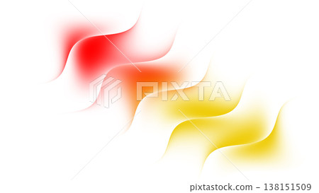 Colorful waves in red and yellow flow across a bright background in a smooth design 138151509