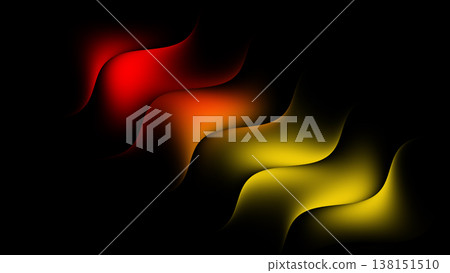Colorful waves form in a dark background showcasing red orange and yellow shades blending together Colorful waves form in a dark background showcasing red orange and yellow shades blending together 138151510