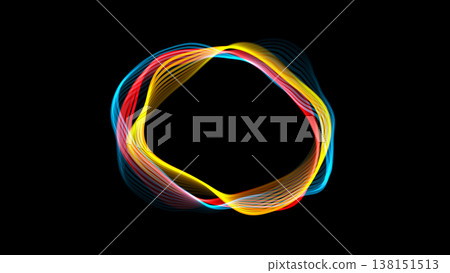Colorful light patterns create a dynamic design on a dark background with flowing lines and curves that form an engaging visual display Colorful light patterns create a dynamic design on a dark background with flowing lines and curves that form an engaging visual display 138151513
