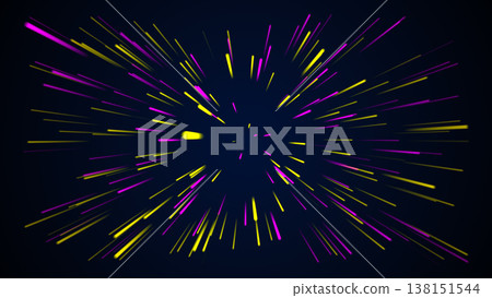 Abstract image of star formation of colored lines on a black background. Abstract image of star formation of colored lines on a black background. 138151544