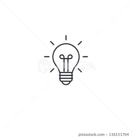 Simple outline light bulb icon representing idea and creativity 138151704