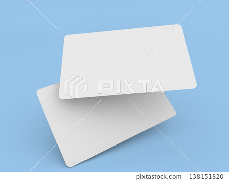 Two bank cards mockup on a blue background. 138151820