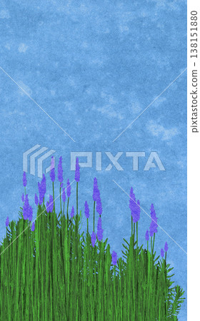 繪製在天然紙上的薰衣草圖案藝術作品 138151880