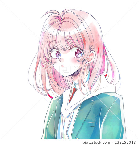 身穿校服和連帽衫的女子。 身穿校服和連帽衫的女子。 138152018