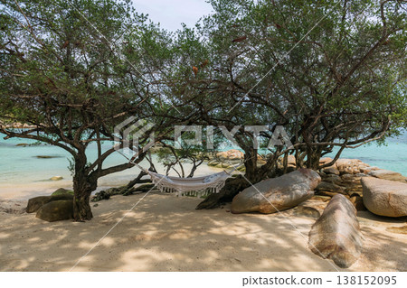 hammock hang on mangrove tree b beach in Ko Man Klang, Rayong 138152095