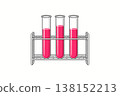 試管架和粉紅色溶液 138152213