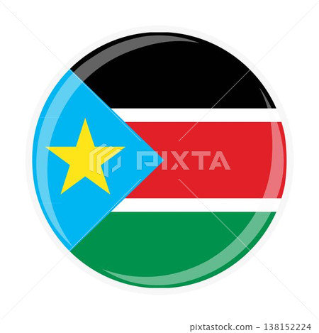 South Sudan national round circle flag emblem official icon 138152224