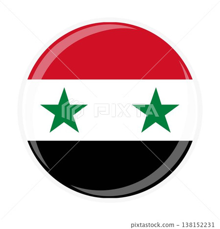 Syria national round circle flag emblem official icon 138152231