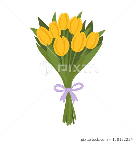 Spring bouquet of yellow tulips fresh floral arrangement bright seasonal flowers Spring bouquet of yellow tulips fresh floral arrangement bright seasonal flowers 138152234
