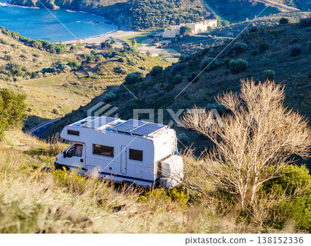 Caravan on coast in France 138152336