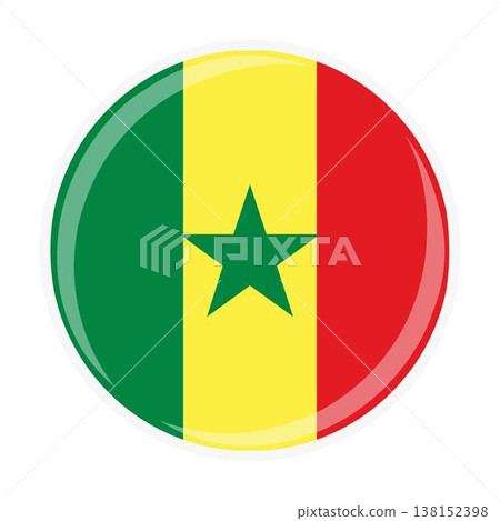 Senegal national round circle flag emblem official icon 138152398