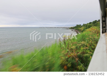 Scenery from a local train window on the JR Hokkaido Hakodate Main Line, from Yamagoe Station to Ishikura Station (Summer rain, 2023) Scenery from a local train window on the JR Hokkaido Hakodate Main Line, from Yamagoe Station to Ishikura Station (Summer rain, 2023) 138152452