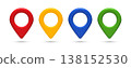 3D colorful pin icons glossy set 138152530