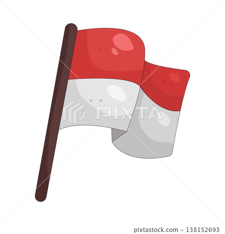 Illustration of Indonesia Flag Illustration of Indonesia Flag 138152693