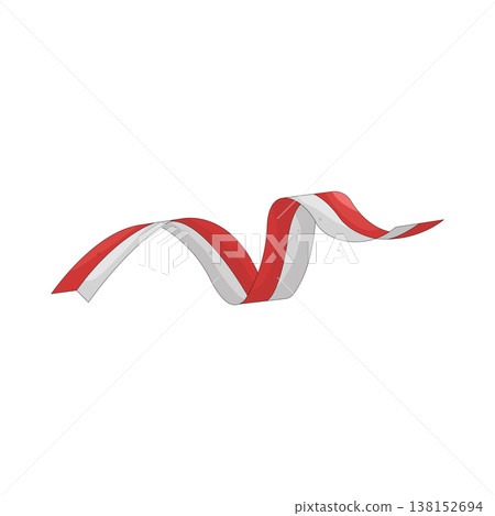 Illustration of red and white ribbon  138152694