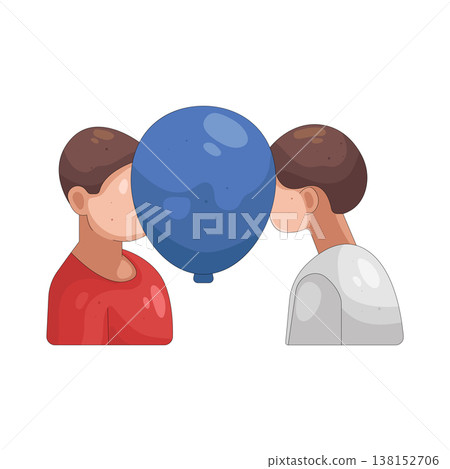 Illustration of balancing balloon game Illustration of balancing balloon game 138152706