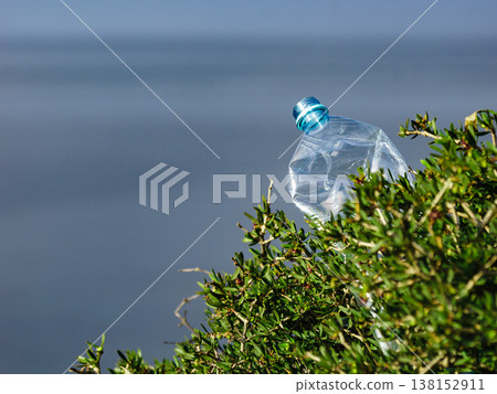 Plastic used water bottle on nature 138152911