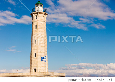 Lighthouse near Gythio against blue sky Lighthouse near Gythio against blue sky 138152931