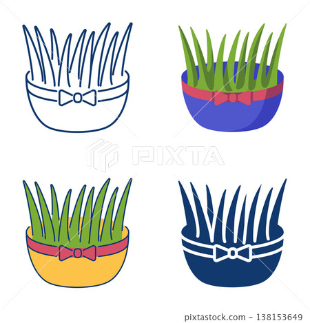 Sprouted wheat icon set 138153649