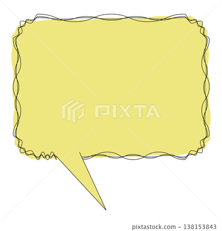 A fun yellow speech bubble with intricately intertwined lines. 138153843