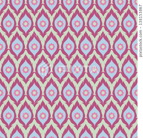 Magenta Blue Boho Ikat Ogee Print Magenta Blue Boho Ikat Ogee Print 138153867