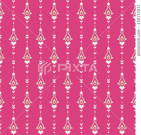 Magenta Delicate Floral Vertical Stripe Motif Magenta Delicate Floral Vertical Stripe Motif 138153911