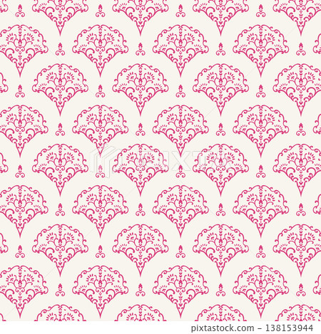 Raspberry Block Print Fan Motif Raspberry Block Print Fan Motif 138153944