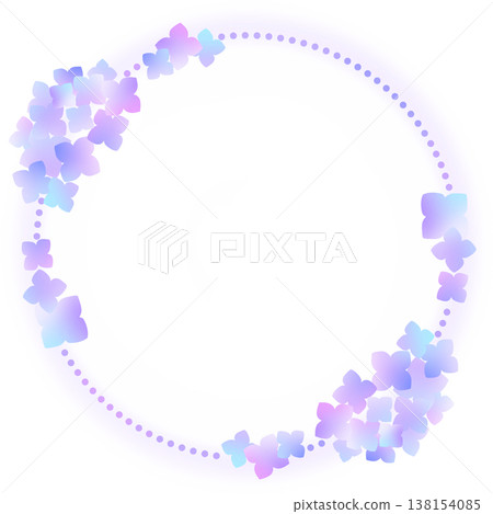 A cute round frame with blue hydrangeas (on a white background) A cute round frame with blue hydrangeas (on a white background) 138154085