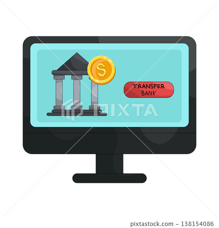 Illustration of transfer bank Illustration of transfer bank 138154086