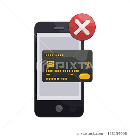Illustration of Failed online payment Illustration of Failed online payment 138154098