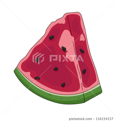 Illustration of watermelon slice 138154157