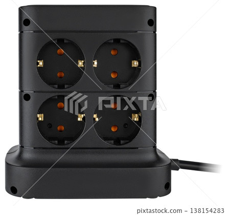 Universal extension lead for connecting appliances and charging gadgets, on a white background Universal extension lead for connecting appliances and charging gadgets, on a white background 138154283