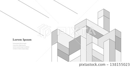 幾何抽象建築科技商業背景 138155023
