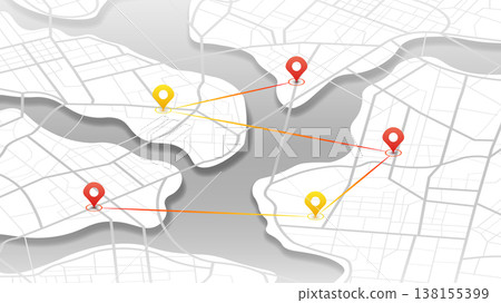 Travel concept. Geolocation and abstract GPS navigation, online navigation map pointer, place mark with map navigation. Tracking path with app. Vector illustration Travel concept. Geolocation and abstract GPS navigation, online navigation map pointer, place mark with map navigation. Tracking path with app. Vector illustration 138155399