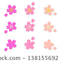 Various cherry blossom collage-style illustrations (individual images) Various cherry blossom collage-style illustrations (individual images) 138155692