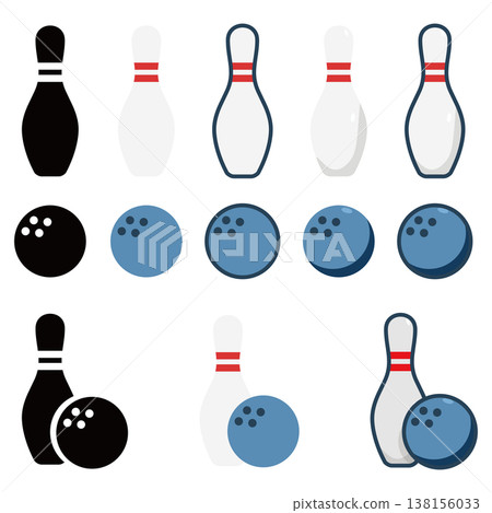 Bowling icon set Bowling icon set 138156033