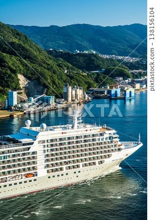 Nagasaki Port Passenger Ship Departure (Silver Moon) from Megami Bridge [Nagasaki City] 138156104