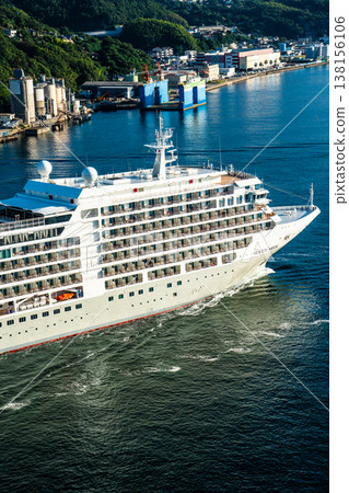 Nagasaki Port Passenger Ship Departure (Silver Moon) from Megami Bridge [Nagasaki City] 138156106