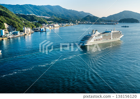Nagasaki Port Passenger Ship Departure (Silver Moon) from Megami Bridge [Nagasaki City] 138156120