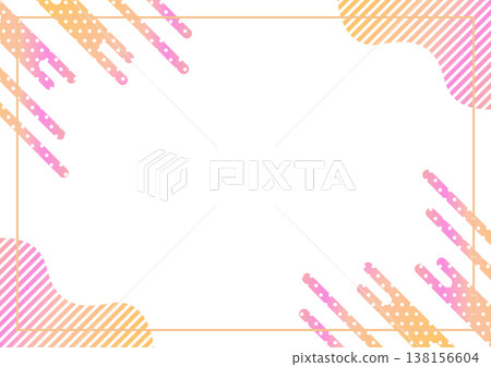 Geometric pattern frame background material A4 size A3 size silver ratio transparent 138156604