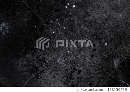 Dark concrete background with textured surface and paint splashes perfect for food photography or modern product mockups. Dark concrete background with textured surface and paint splashes perfect for food photography or modern product mockups. 138156719